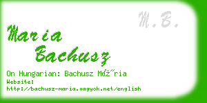 maria bachusz business card